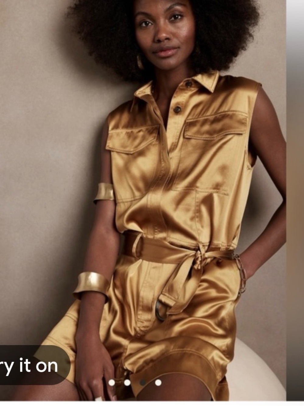 New Banana Republic Sz XS Silk Gold Short Sleeve Romper $375